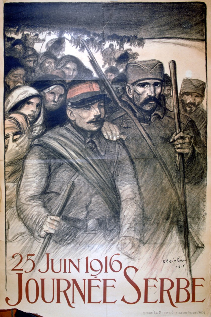 25 يونيو 1916 - يوم صربيا ، ملصق للحرب العالمية الأولى الفرنسية ، 1916 بواسطة ثيوفيل الكسندر شتاينلين