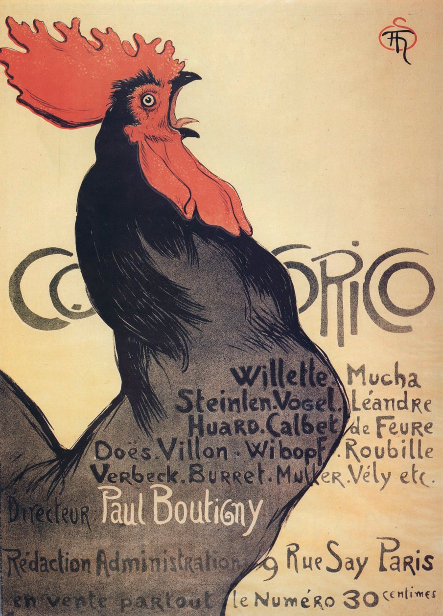 Cocorico '، ملصق ، ١٨٩٩. بواسطة ثيوفيل الكسندر شتاينلين