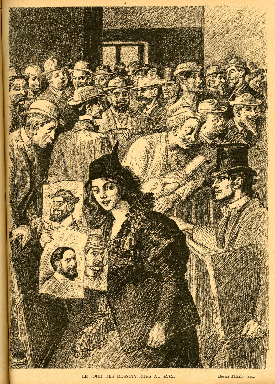 رسم توضيحي لهيدبرينك (1852-1914) في Le Rire بواسطة ثيوفيل الكسندر شتاينلين