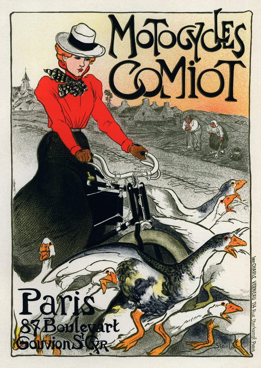 Comiot Motorcycles '، ملصق إعلاني ، 1899. بواسطة ثيوفيل الكسندر شتاينلين