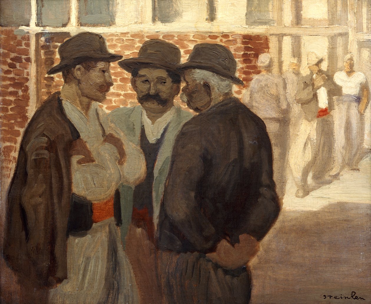 Ouvriers du Batiment Construction Workers، c1911 بواسطة ثيوفيل الكسندر شتاينلين