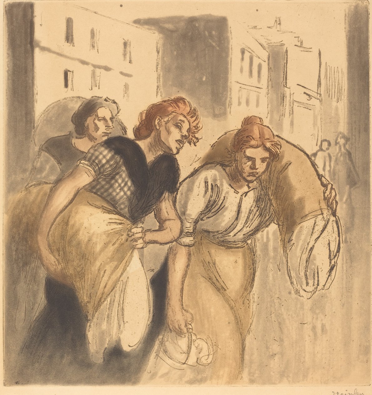 العودة من بيت الغسيل عام 1912. بواسطة ثيوفيل الكسندر شتاينلين