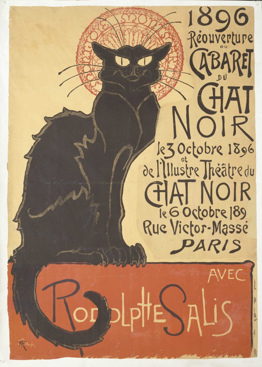 إعادة افتتاح Cabaret du Chat Noir ، 1896. بواسطة ثيوفيل الكسندر شتاينلين
