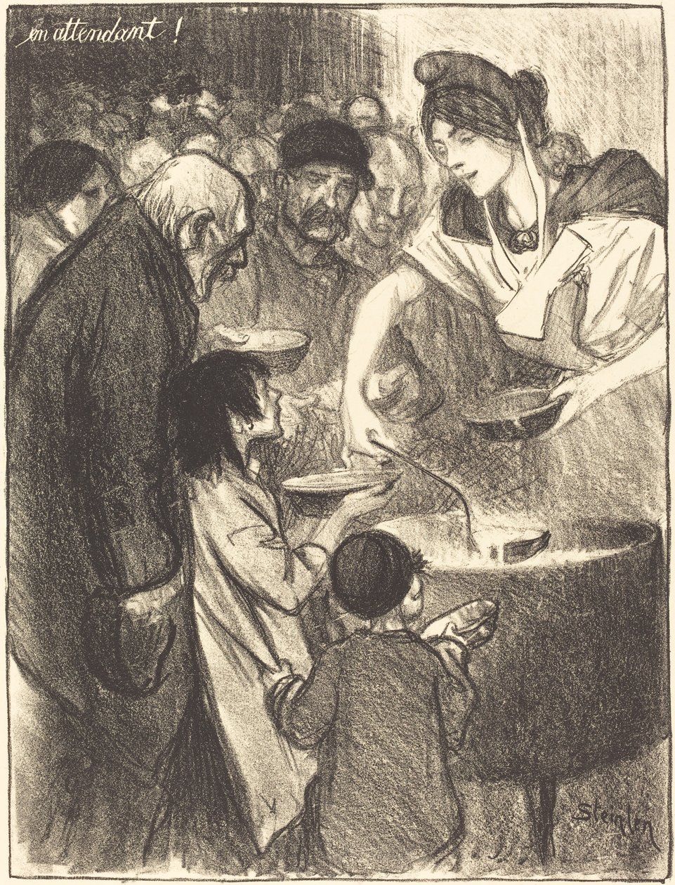 الانتظار والمرافق 1895. بواسطة ثيوفيل الكسندر شتاينلين