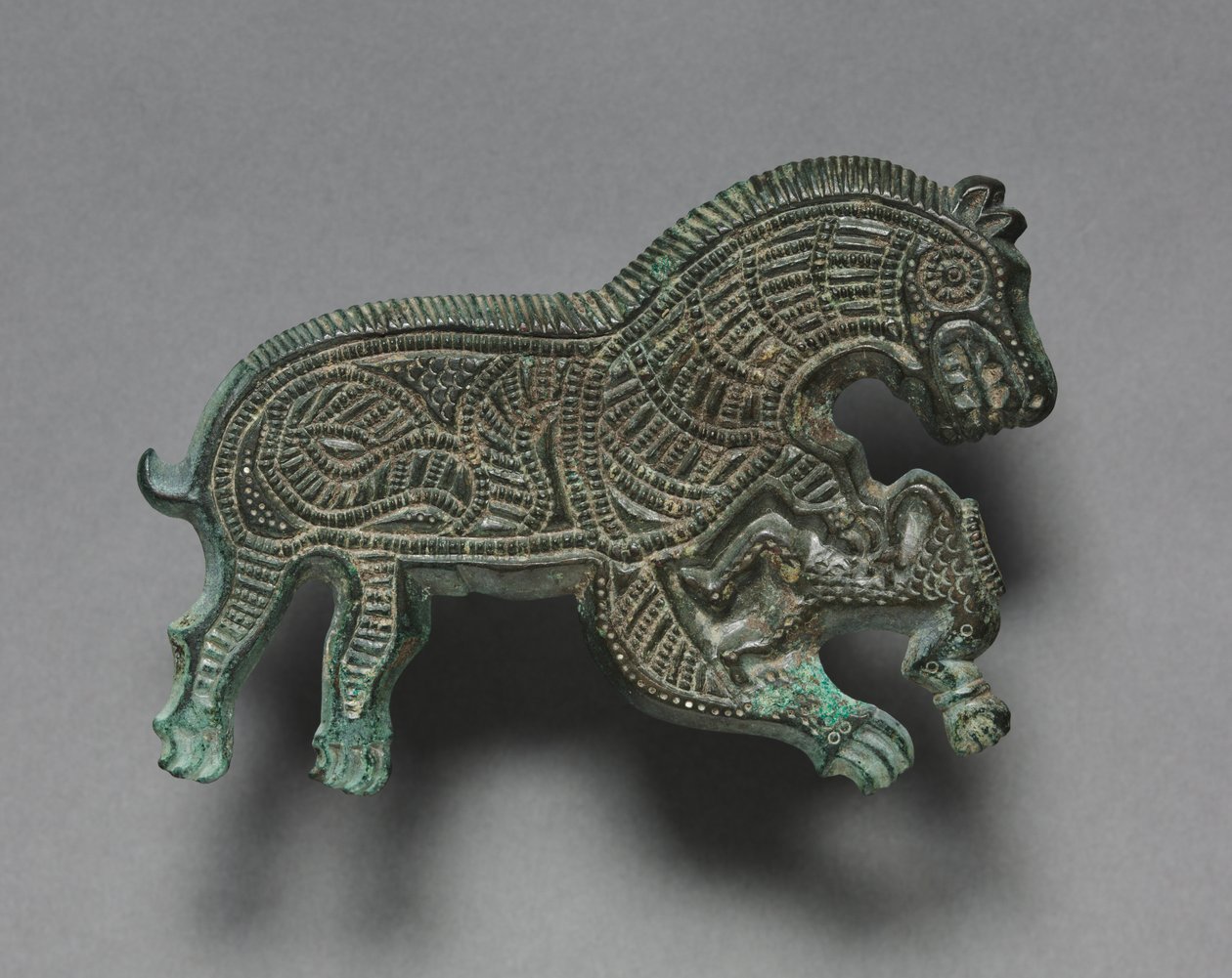 الذئب يهاجم الرجل ، 400-300 قبل الميلاد (برونزي) بواسطة Thracian Thracian