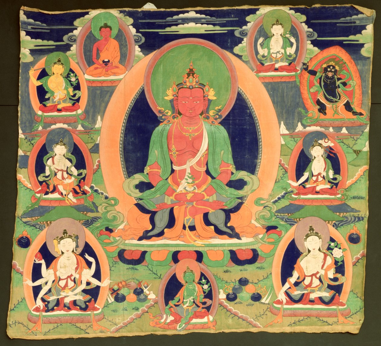 لوحة Thanghka تظهر أميتايوس بواسطة مدرسة التبت