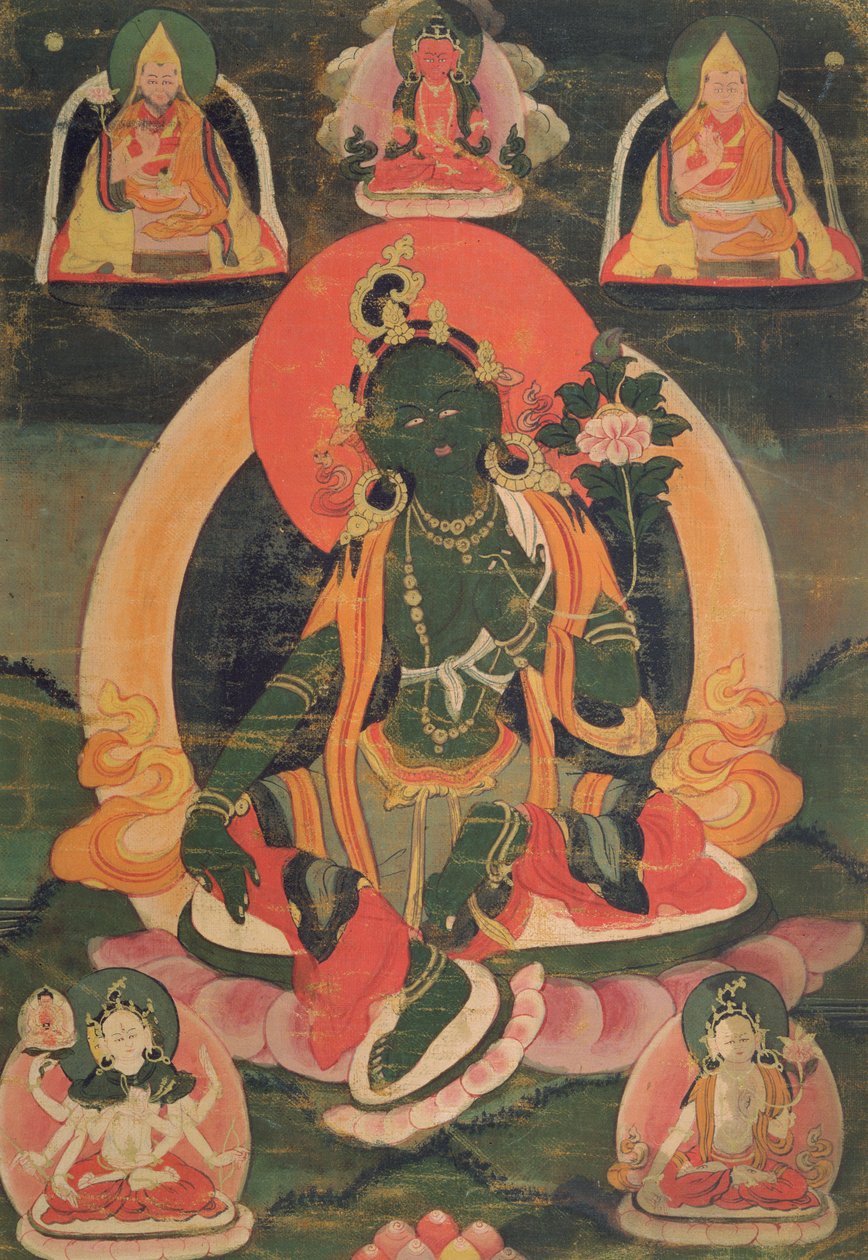 CBL Tb 1836 Green Tara (مرحاض وغواش على القطن) بواسطة مدرسة التبت