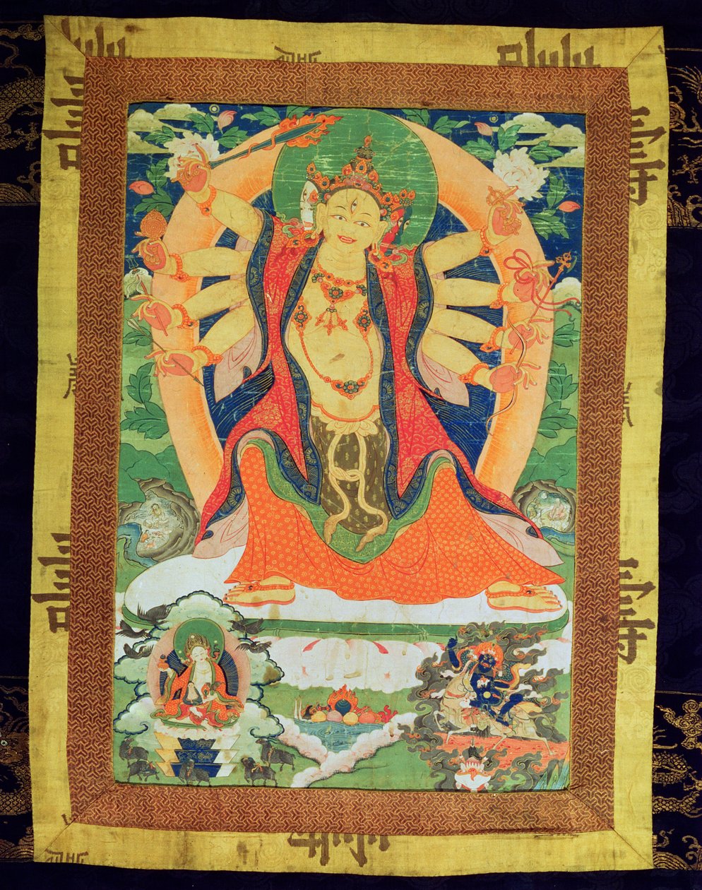 لوحة الثانغكا التي تصور أنثى دارمابالا ، ربما Lhamoo-so-sor-dang-ma ، إلهة الأطفال ، 1750-1850 (الورق والحرير) بواسطة مدرسة التبت