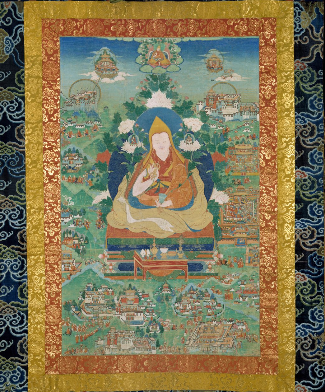 Ngawang Lobsang Gyatso 1617-1682 ، الدالاي لاما الخامس ، القرن الثامن عشر. بواسطة الثقافة التبتية.