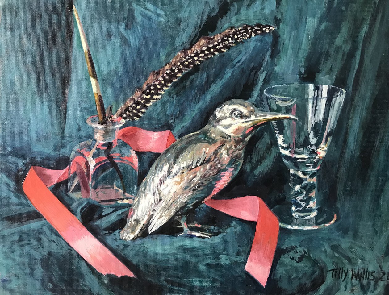 Still Life with Silver Bird 2021 (زيت على قماش) بواسطة تيلي ويليس
