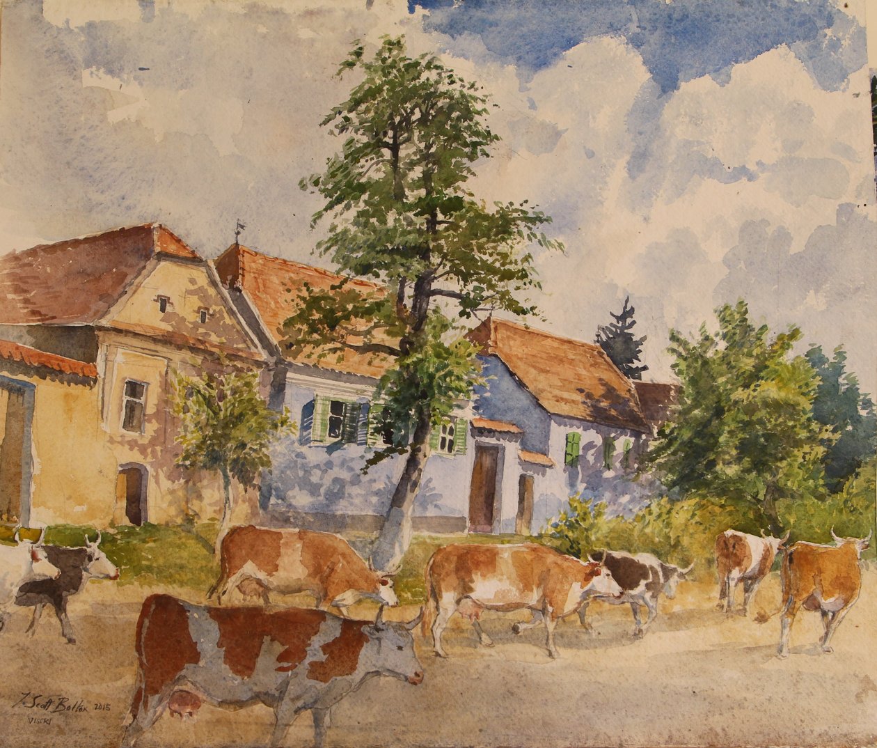 Viscri House Cows ، 2015 بواسطة تيم سكوت بولتون