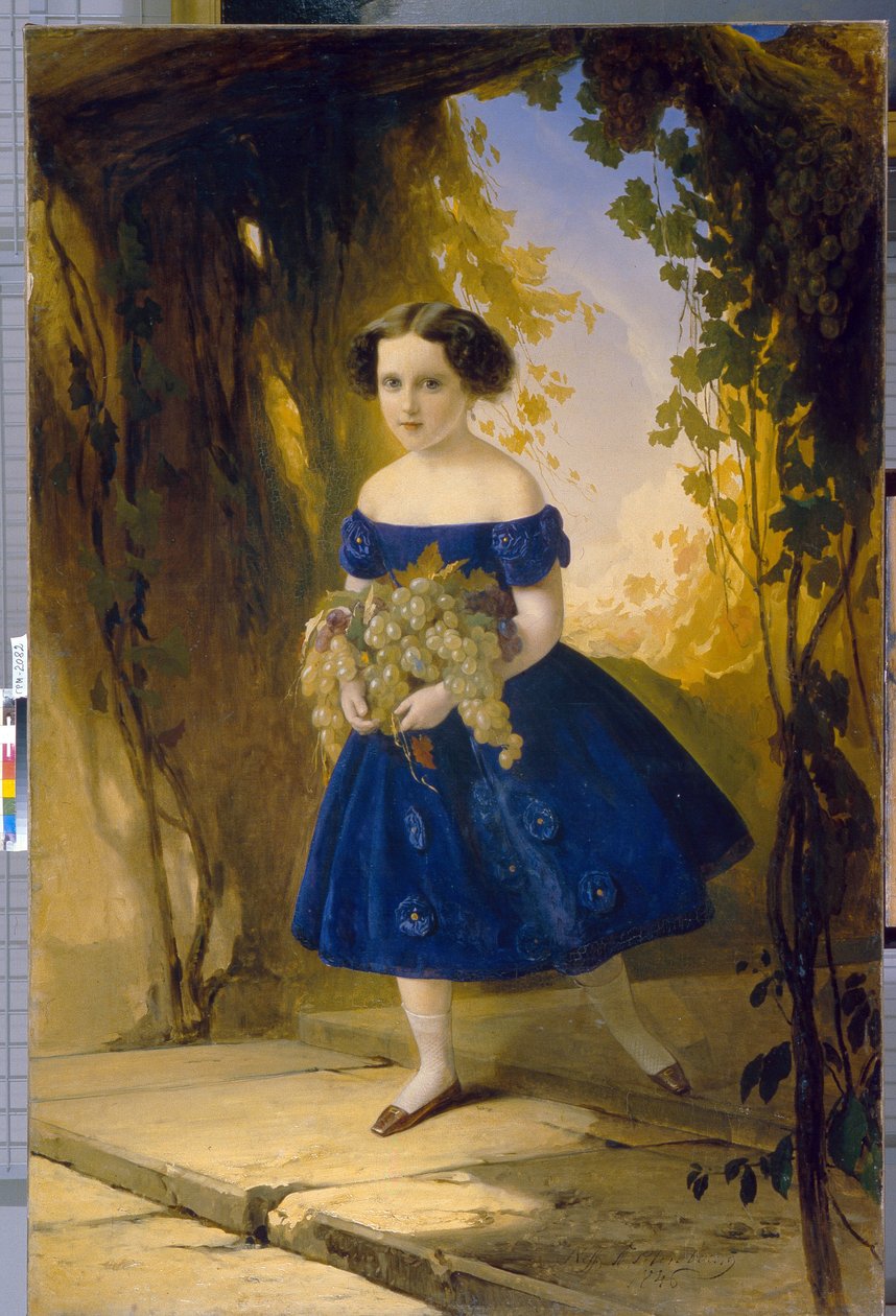 الأميرة ماريا ماكسيميليانوفنا من ليوتشتنبرغ (1841-1914)، طفلة. لوحة لتيموفي أندرييفيتش نيف (1805-1876)، زيت على قماش بواسطة Timofei Andreyevich Neff