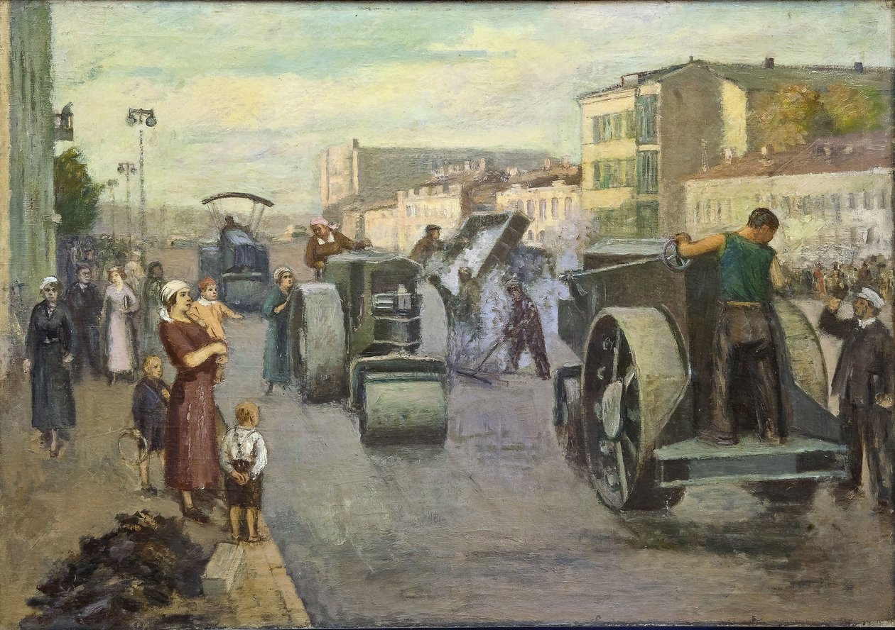 إعادة بناء موسكو على قدم المساواة Pustovalov ، Timofei Ermilovich (1891-1944). زيت على قماش ، مقاس 82x115 بواسطة تيموثي إرميلوفيتش بوستوفالوف