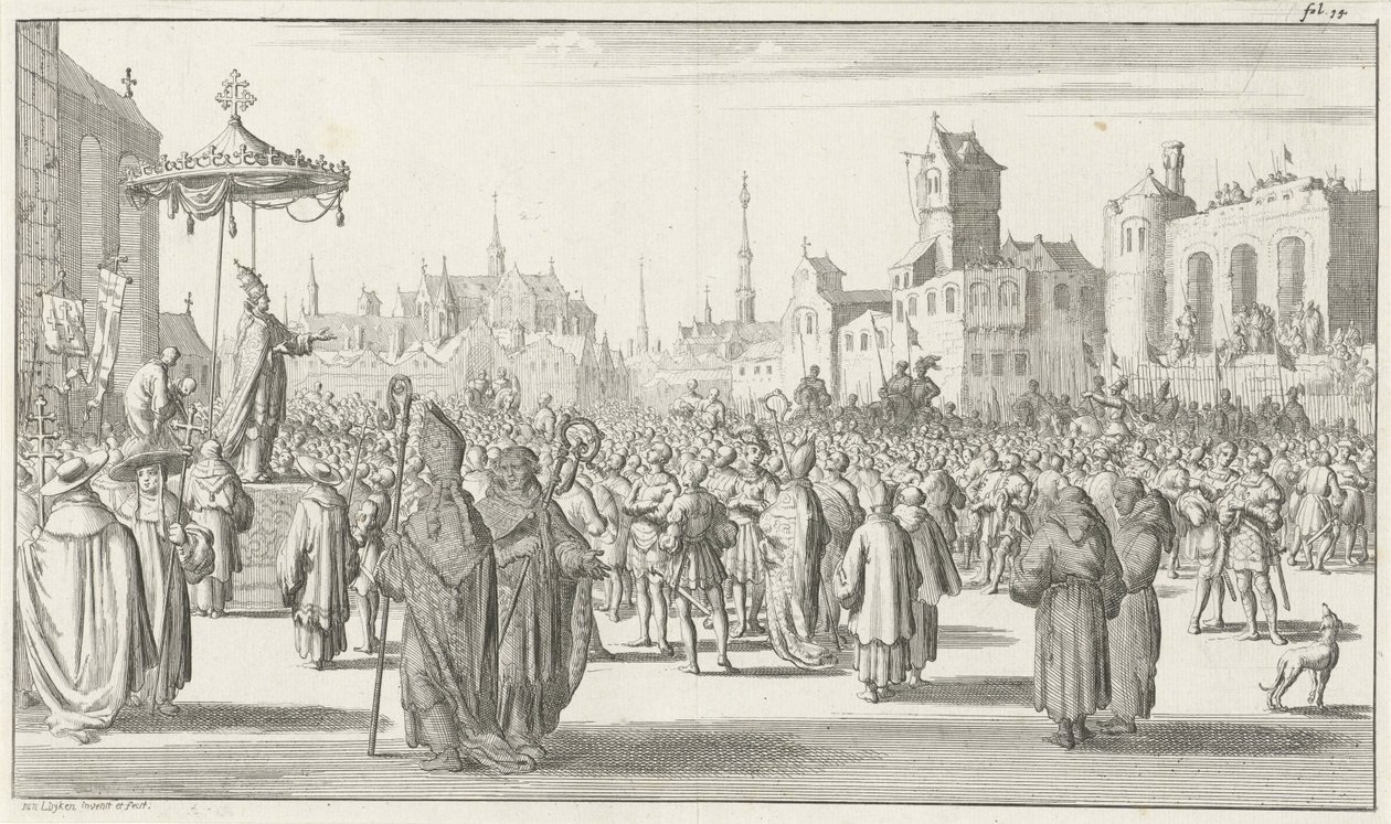 البابا أوربان الثاني يكرز بالحملة الصليبية الأولى ، 1683 بواسطة تيموثي تين هورن