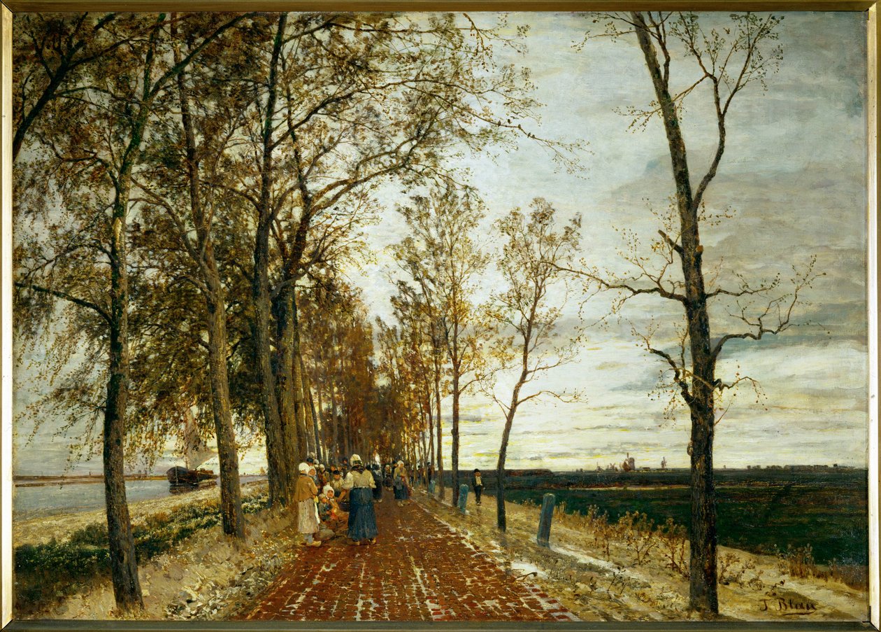 آلي باي أمستردام - طريق به أشجار بالقرب من أمستردام (زيت على قماش) بواسطة تينا بلاو