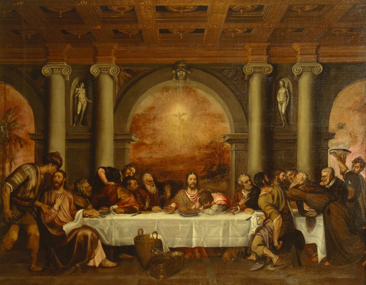 رسم تخطيطي للعشاء الأخير بواسطة تيتيان (حوالي 1490-1576) بواسطة تيتيان (1488-1576)