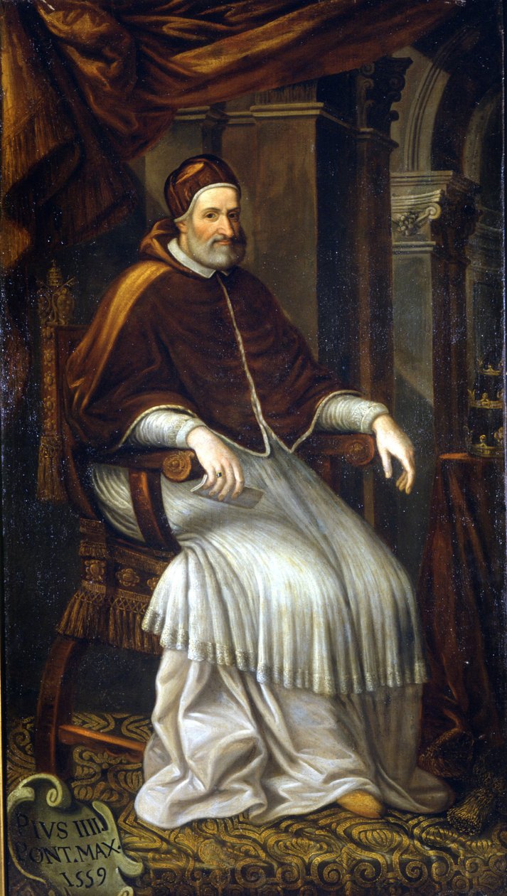 بيوس الرابع (1499-1565). الرسم بواسطة Bizzozzero. ميلان ، مجموعة مستشفى كا جراندا بواسطة تيتيان (1488 1576) (مدرسة)