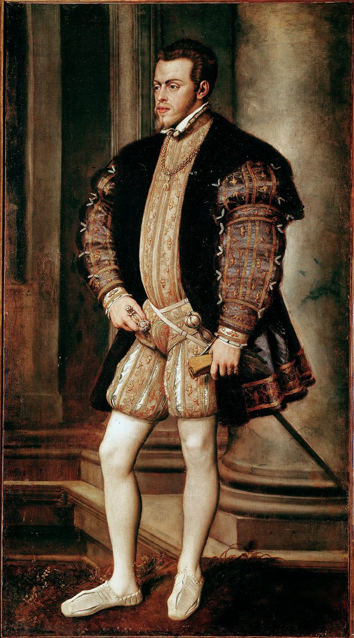 صورة لفيليب الثاني (1527-1598) ، ابن تشارلز الخامس لوحة بواسطة تيزيانو فيسيليو ديت لي تيتيان (1485-1576) بالازو بيتي ، جاليريا بالاتينا ، فلورنسا بواسطة تيزيانو فيتشيلي
