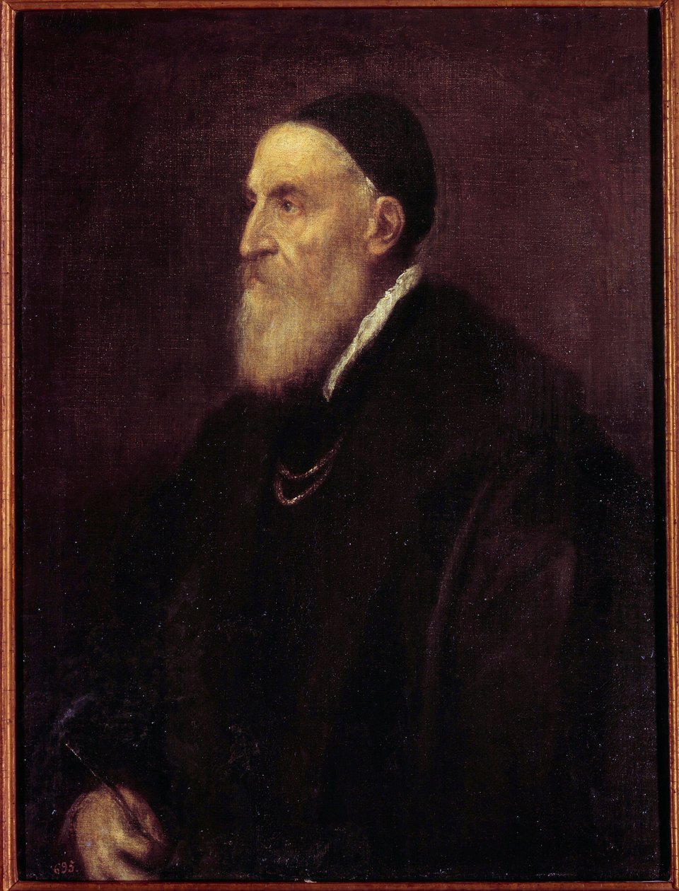 تصوير شخصي. لوحة لتيزيانو فيسيليو تسمى تيتيان (1485-1576) بواسطة تيزيانو فيتشيلي