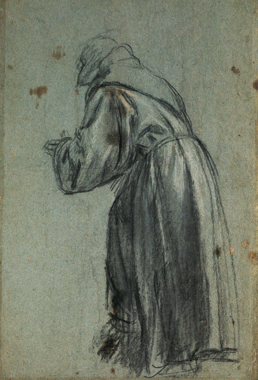 Study for representation of St Francis (charcoal) بواسطة تيتيان (1488-1576)