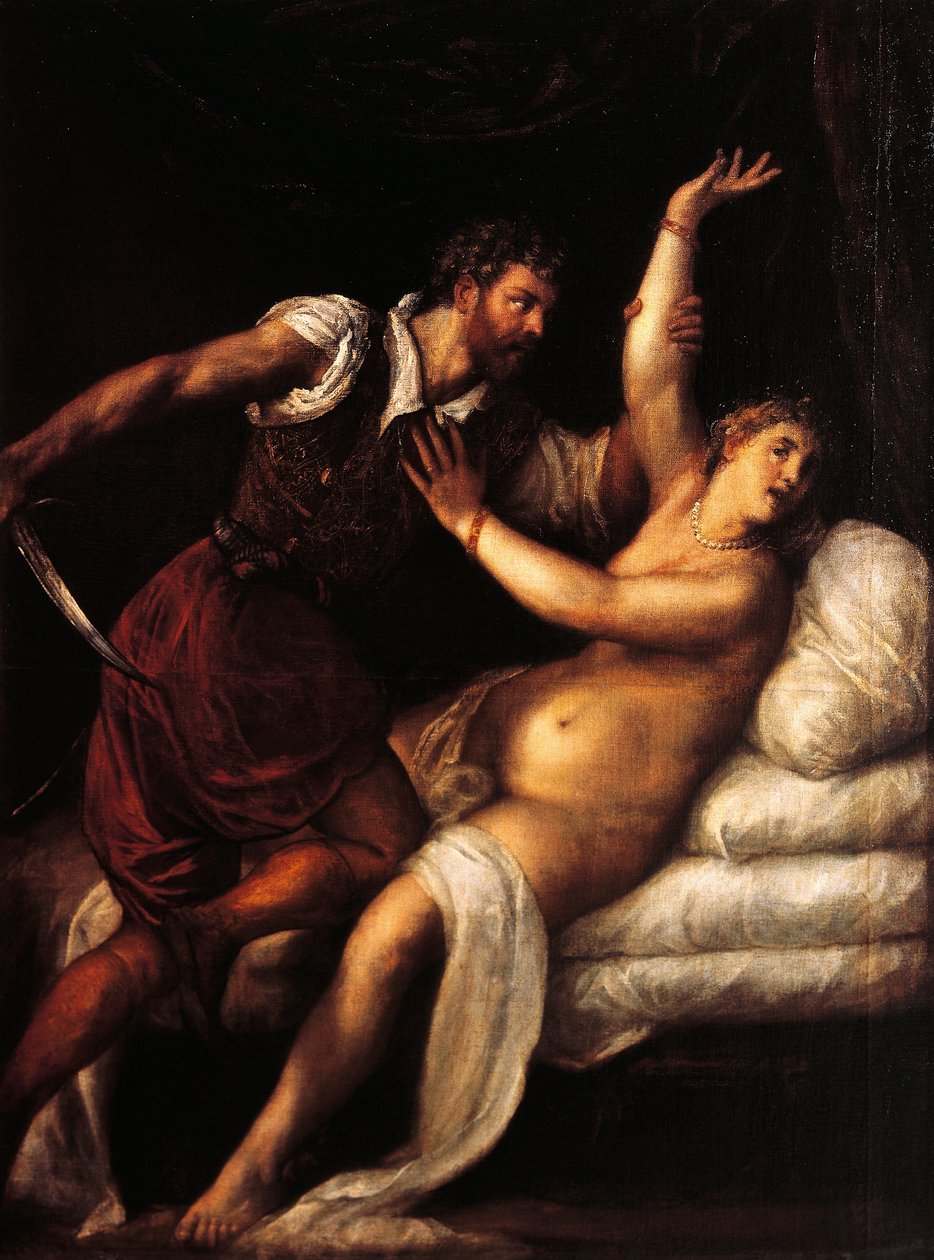 Tarquinius و Lucretia ، بواسطة Titian (حوالي 1490-1576) ، زيت على لوح ، 84x68 سم بواسطة تيتيان (1488-1576)