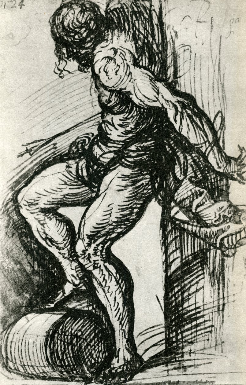 رسم تخطيطي للقديس سيباستيان ، c1518 ، 1937 بواسطة تيزيانو فيتشيلي