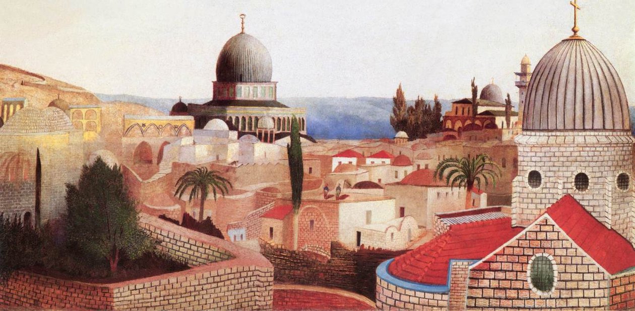 منظر للبحر الميت من ساحة المعبد في القدس منظر لباحة المعبد يتطلع نحو البحر الميت في القدس بواسطة Tivadar Kosztka Csontvary