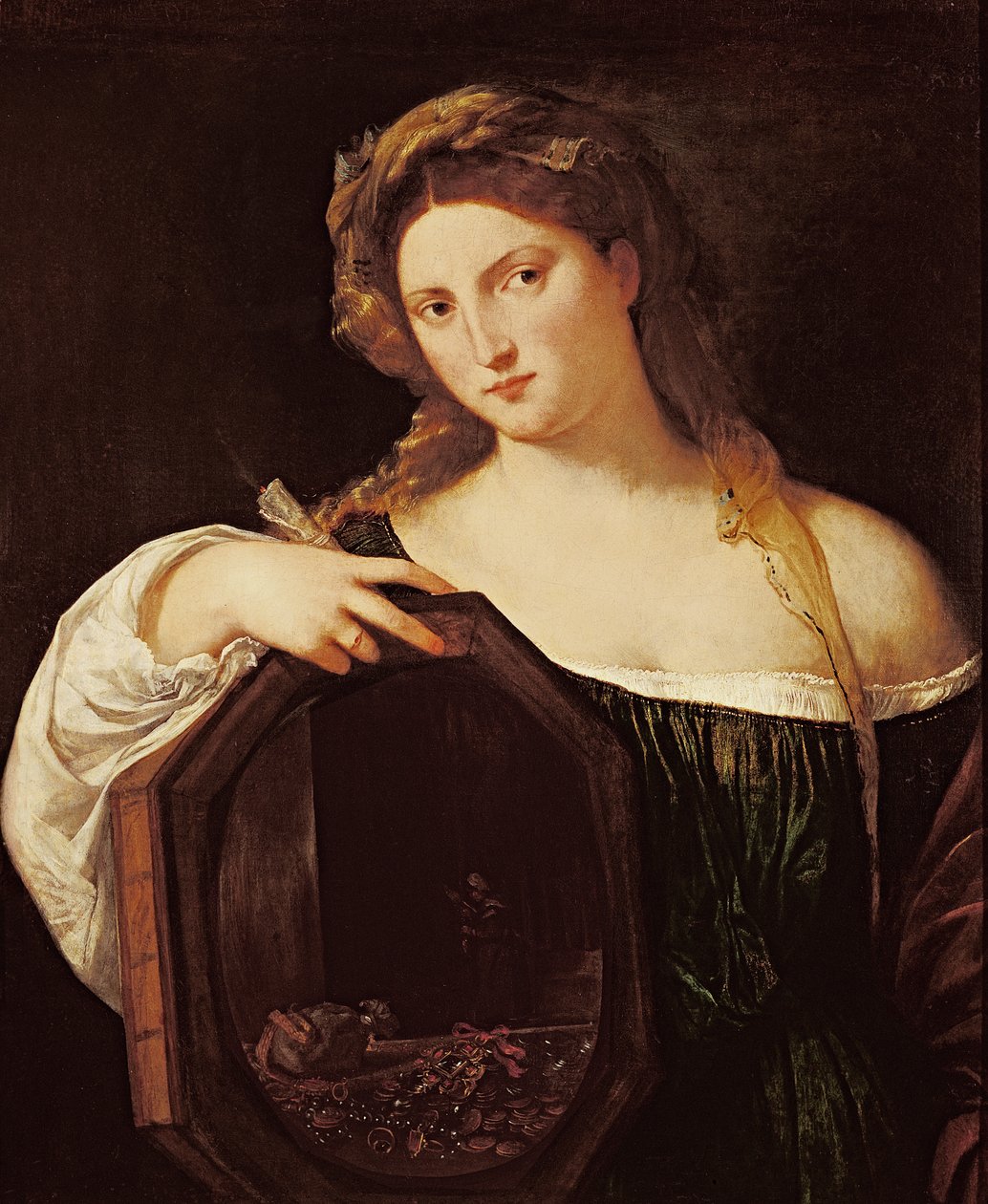 رمزية الغرور ، أو امرأة شابة ذات مرآة ، c.1515 بواسطة تيزيانو فيتشيلي