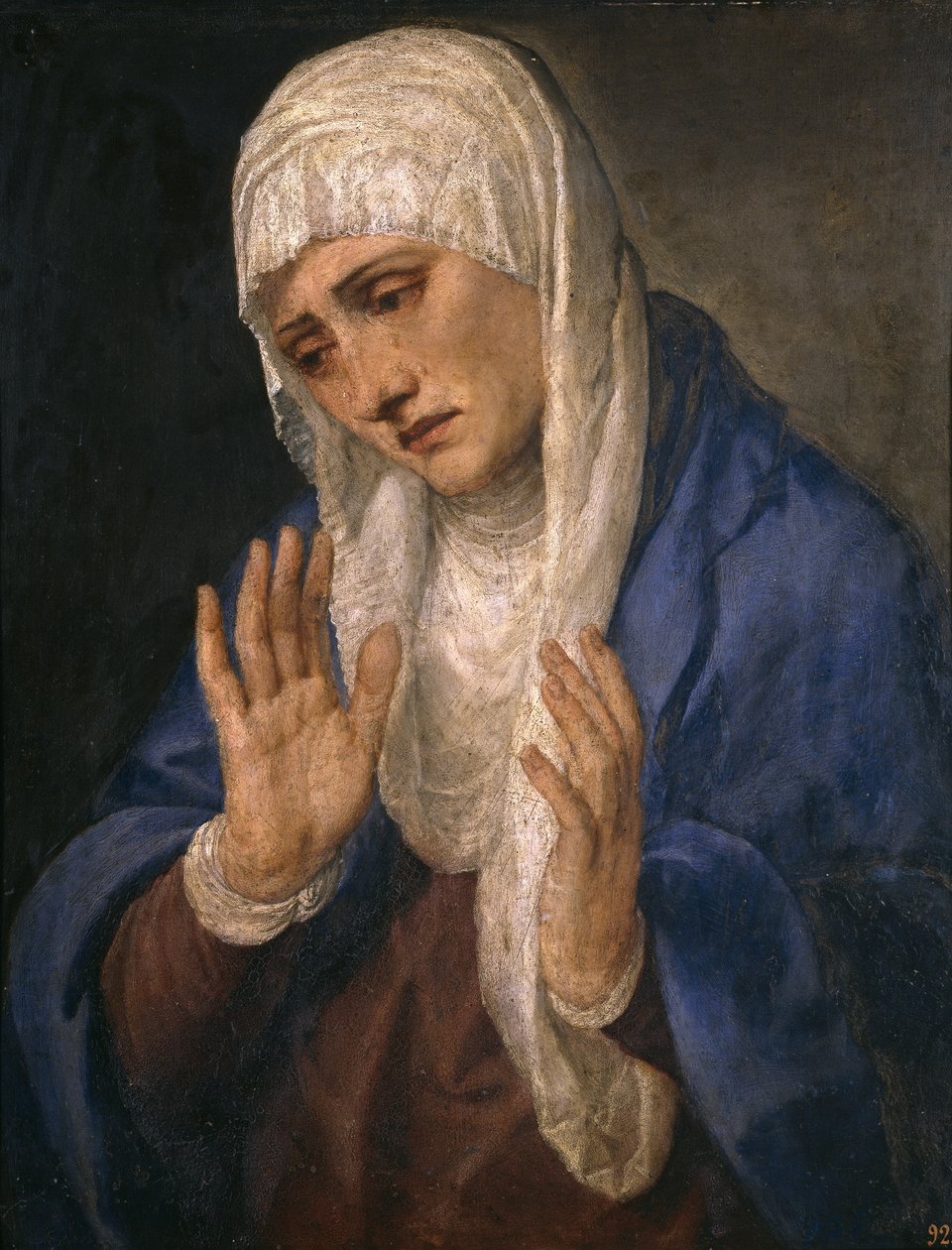 الأم Dolorosa بأيد مفتوحة بواسطة تيزيانو فيتشيلي