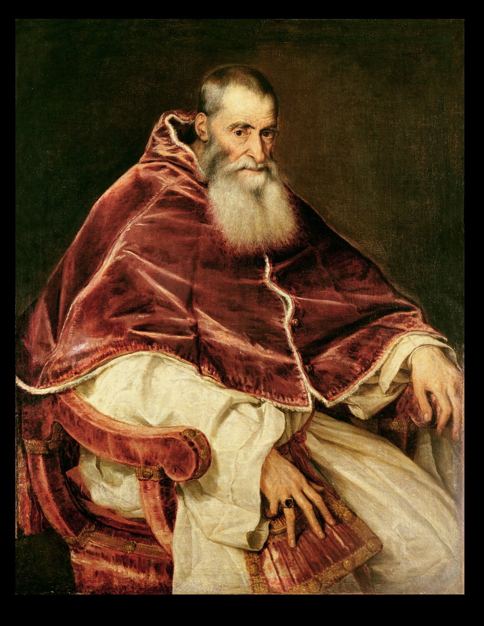 صورة اليساندرو فارنيس (1468-1549) البابا بولس الثالث ، 1543 بواسطة تيزيانو فيتشيلي