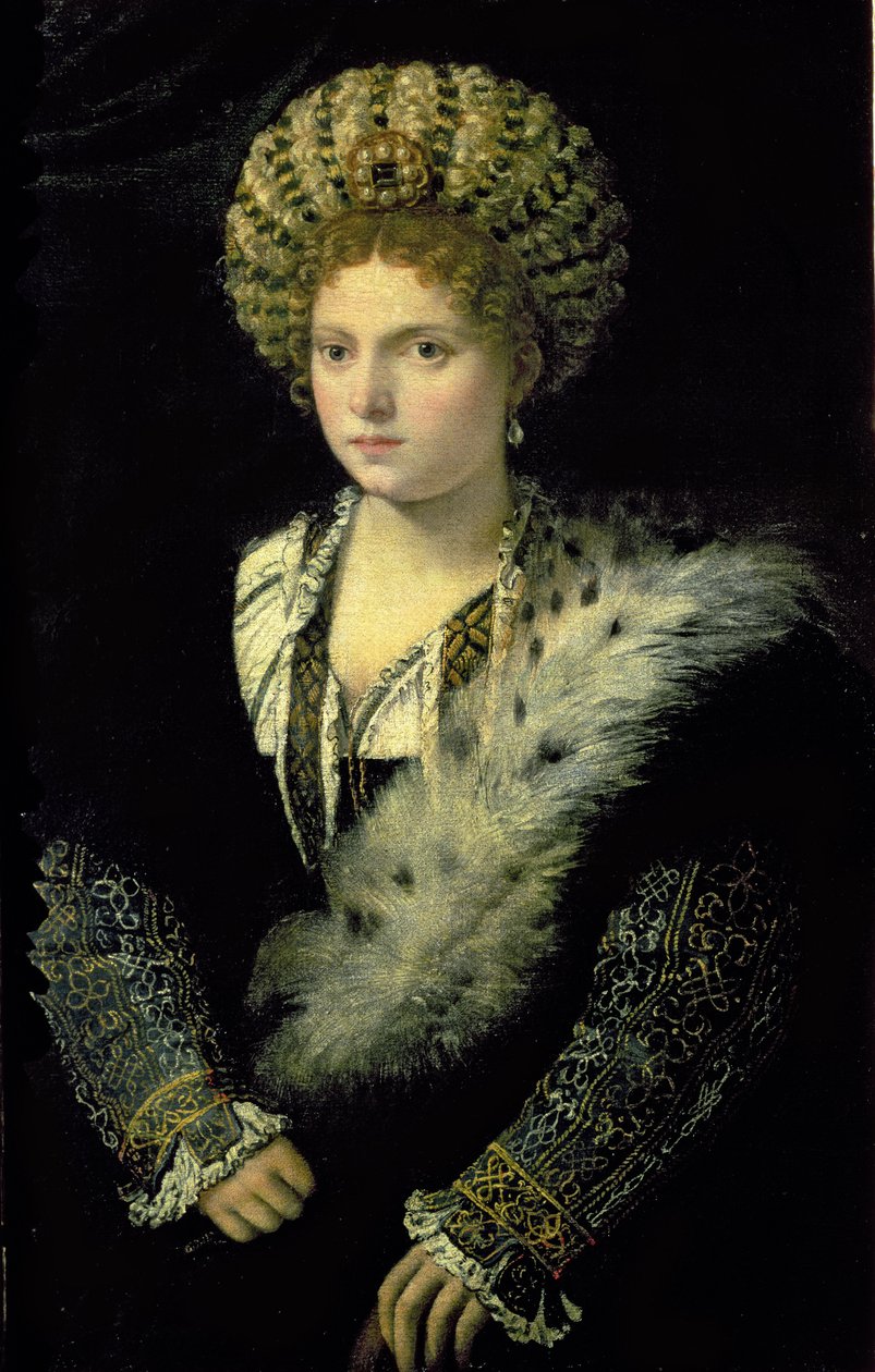 صورة إيزابيلا ديستي (1474-1539) بواسطة تيزيانو فيتشيلي
