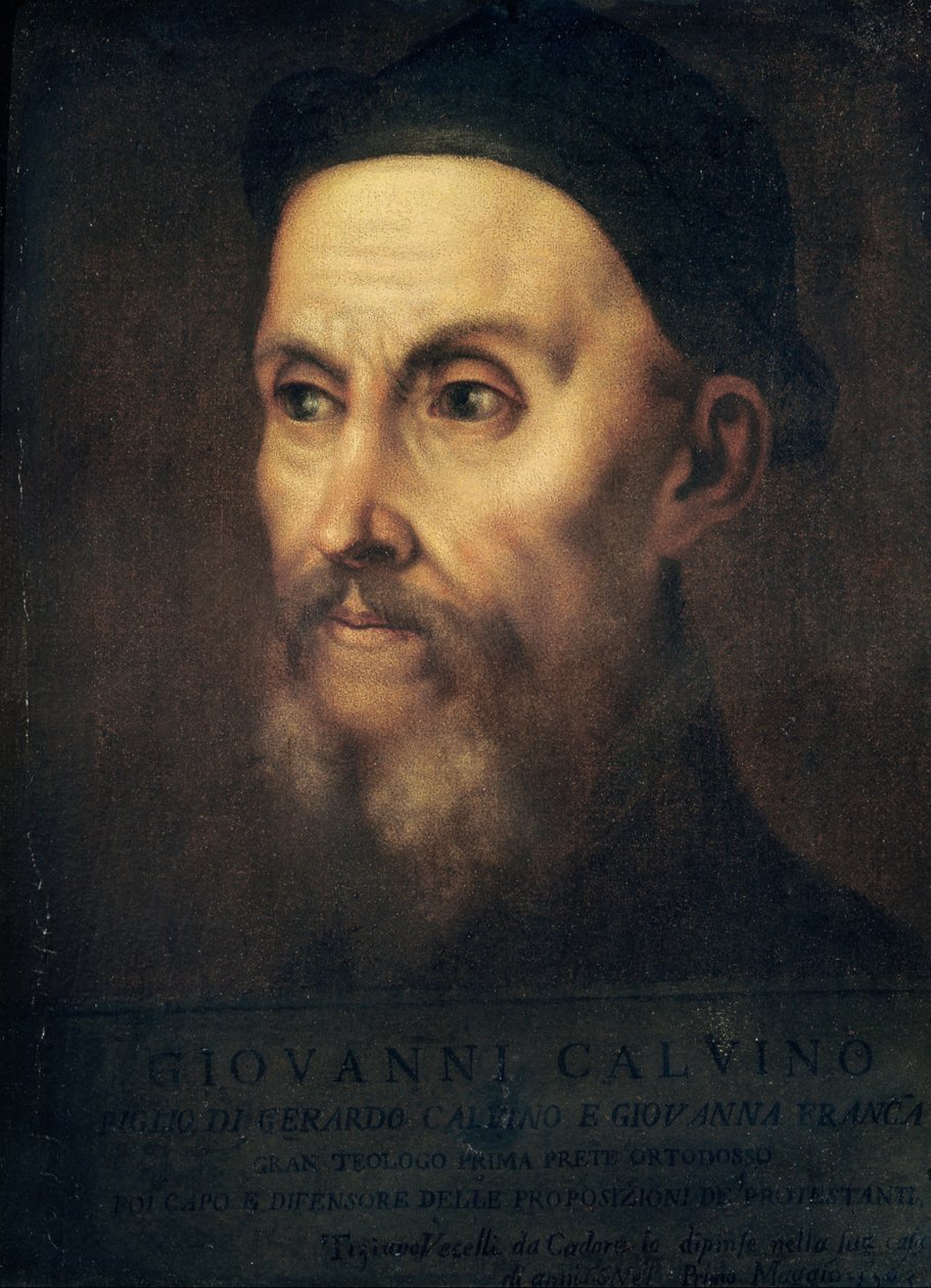 صورة جون كالفن (1509-64) بواسطة تيزيانو فيتشيلي