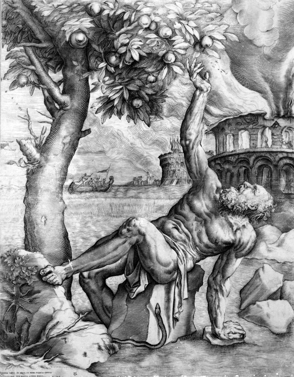تانتالوس ، نقش بواسطة جوليو سانوتو ، c.1550s بواسطة تيزيانو فيتشيلي