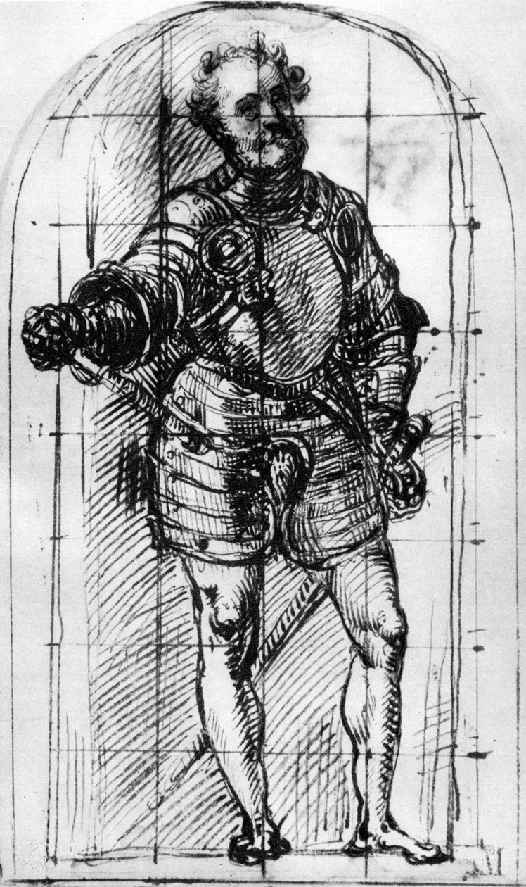 رسم تخطيطي لصورة دوق أوربينو ، 1536 ، 1937 بواسطة تيزيانو فيتشيلي