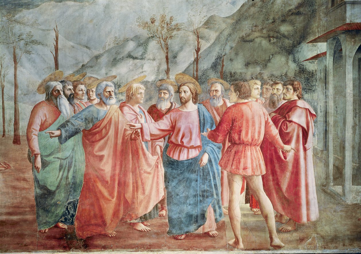تفاصيل المسيح وتلاميذه ، من The Tribute Money ، c.1427 (تفاصيل 31642) بواسطة توماسو ماساتشيو