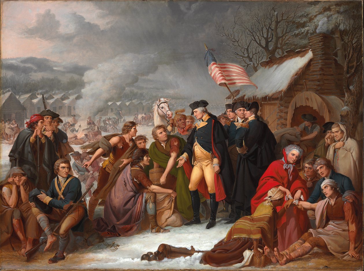 جورج واشنطن في فالي فورج ، رسم أولي ، 1854 بواسطة تومبكينز هاريسون ماتيسون