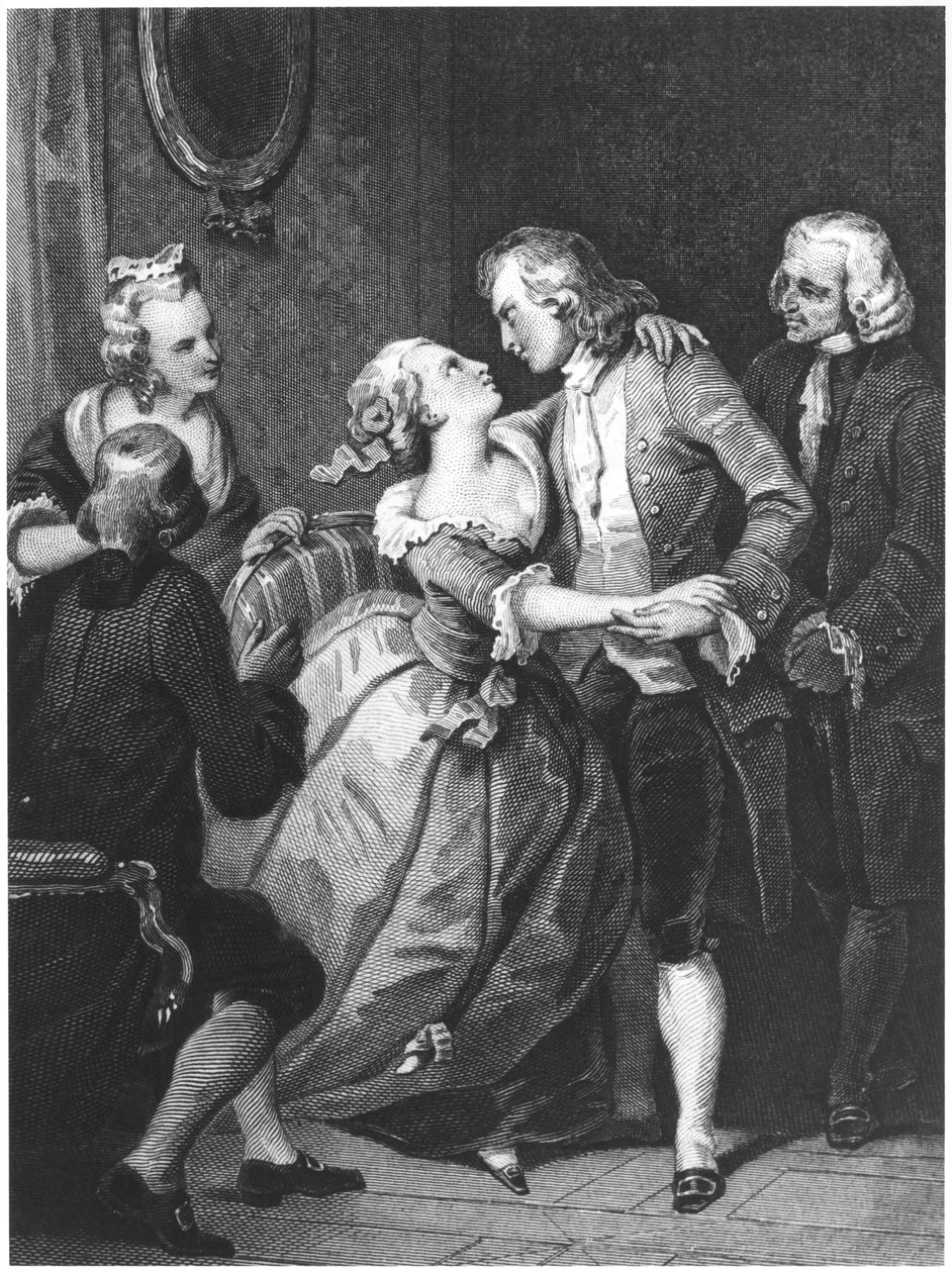 صوفي وإميل ، رسم توضيحي من فيلم &39;L&39;Emile&39; لجان جاك روسو (1712-1778) نُشر عام 1846 ، باريس بواسطة توني جوهانو