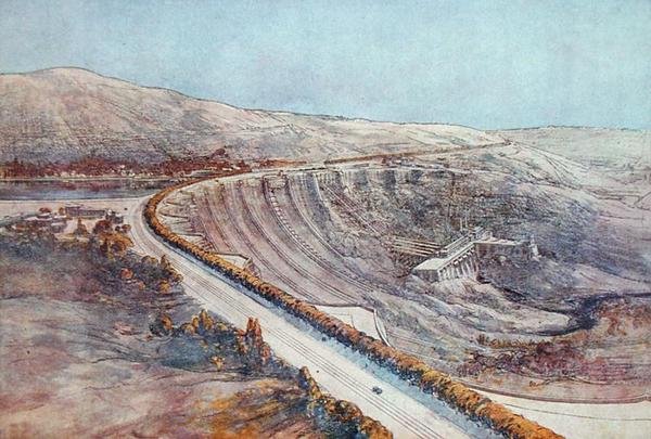 سد كهربائي مائي ، صممه توني غارنييه (1869-1948) من "لا سيت إندستريل" بواسطة توني غارنييه