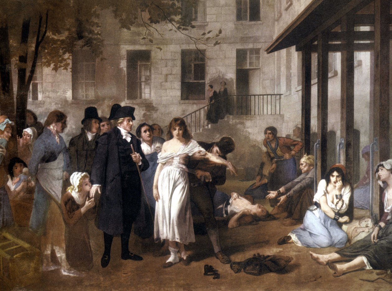 قام الدكتور فيليب بينيل (1745 - 1826) بتحرير المجانين من قيودهم بواسطة توني نوربرت فلوري بواسطة توني روبرت فلوري