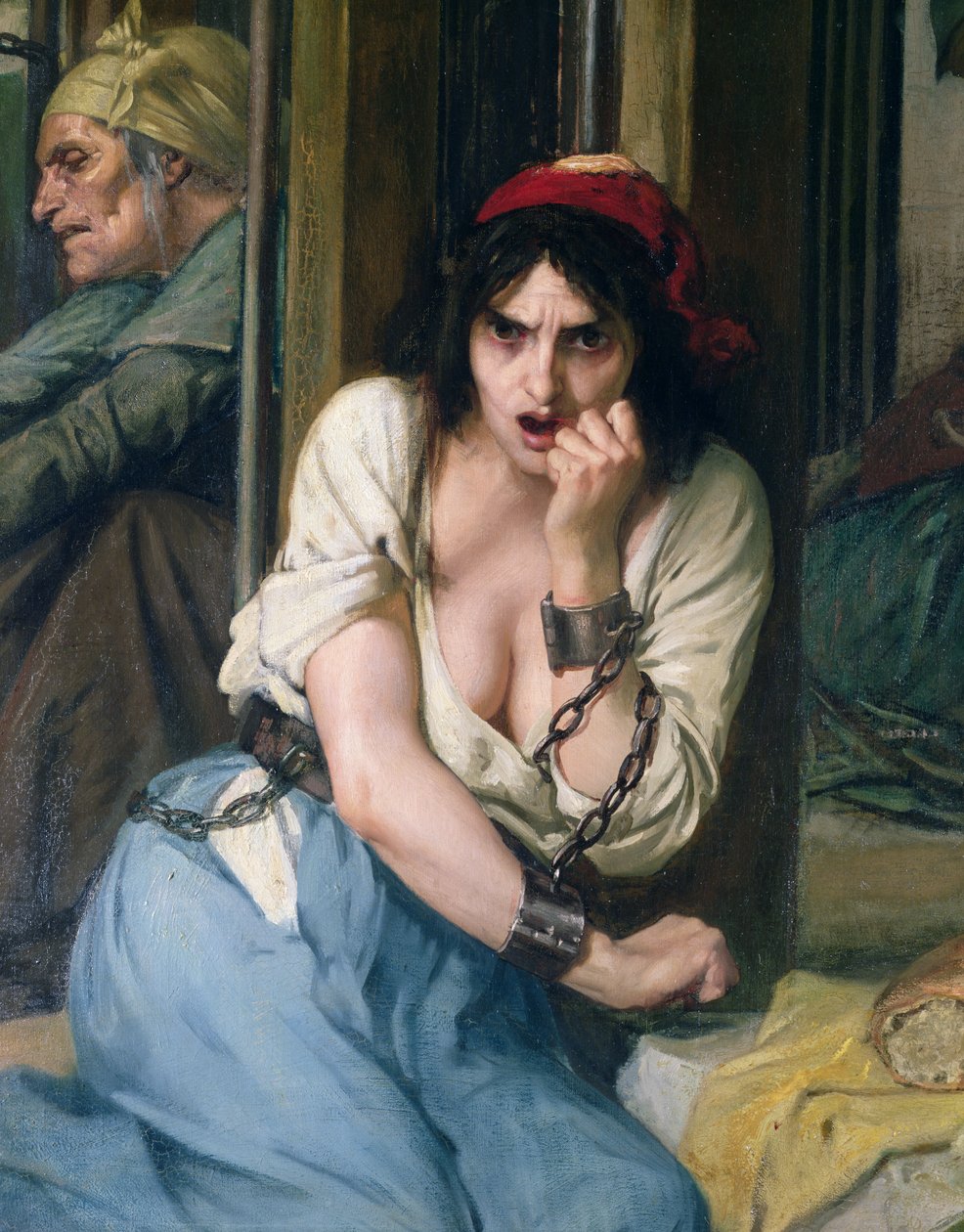 فيليب بينيل (1745-1826) يفرج عن المجانين من سلاسلهم في ملجأ Salpetriere في باريس في 1795 ، 1886 (التفاصيل انظر أيضًا 164469) بواسطة توني روبرت فلوري