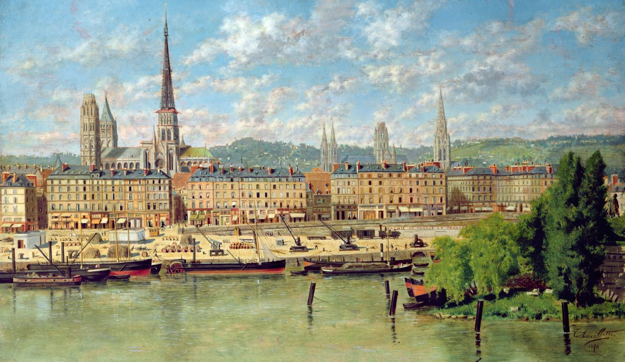 الميناء في روان ، 1878 بواسطة توريلو أنسيلوتي