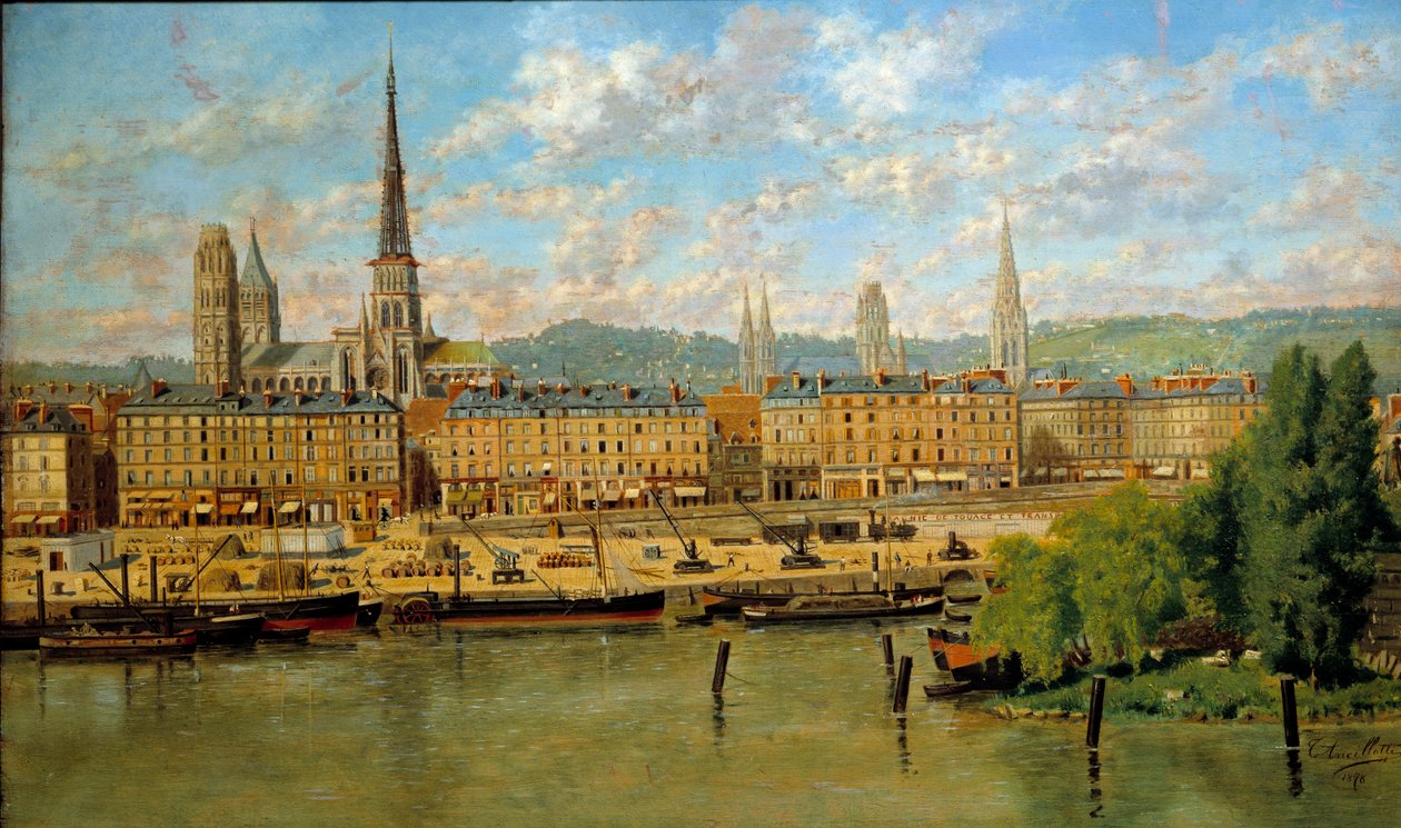 لو بورت دي روان لوحة لتوريلو أنسيلوتي (1843-1899) 1878 صن. 0،36x0،62 م روان ، متحف الفنون الجميلة - ميناء روان. لوحة توريلو أنسيلوتي (1843-1899) بواسطة توريلو أنسيلوتي