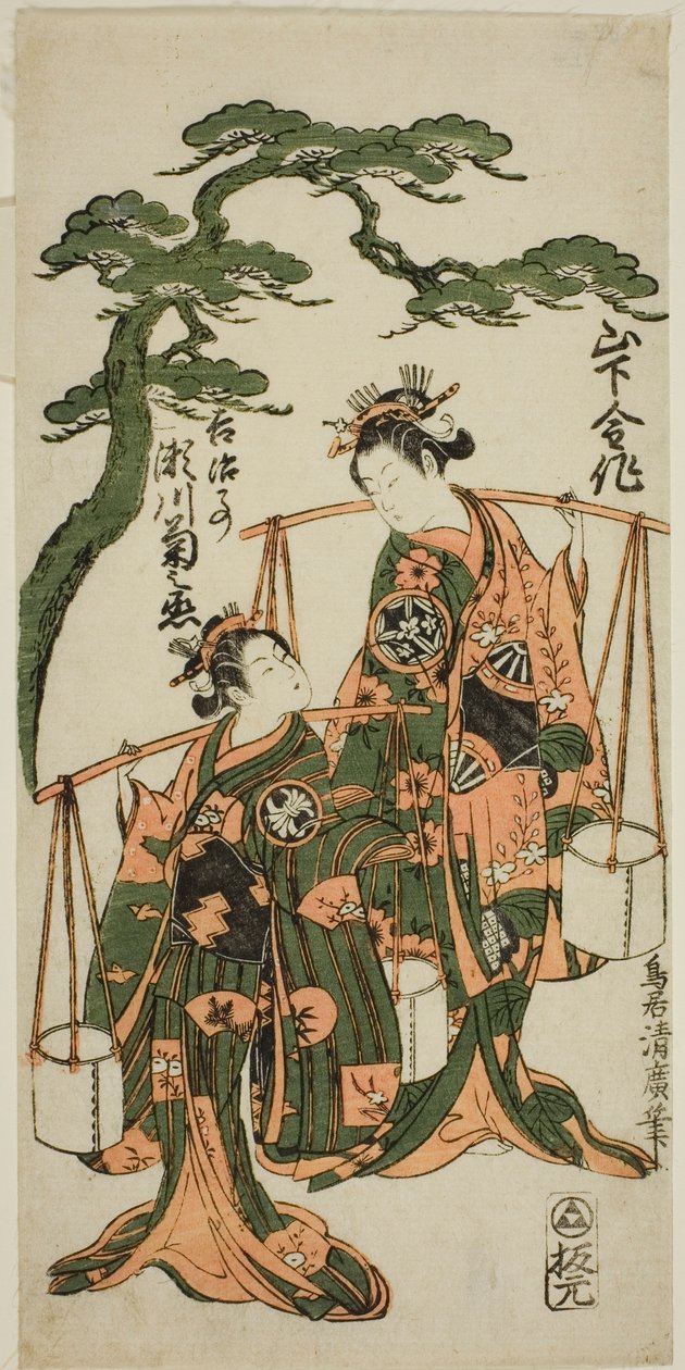 الممثلان Yamashita Kinsaku II و Segawa Kikunojo II بواسطة توري كيوهيرو