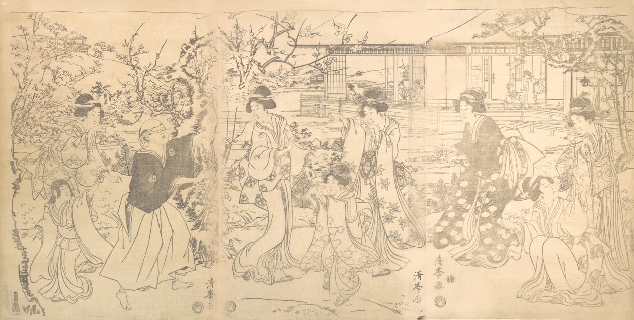مشهد من Chushingura Vendetta لـ 47 من تجار التجزئة الموالين ، كاليفورنيا. 1820. بواسطة Torii Kiyomine