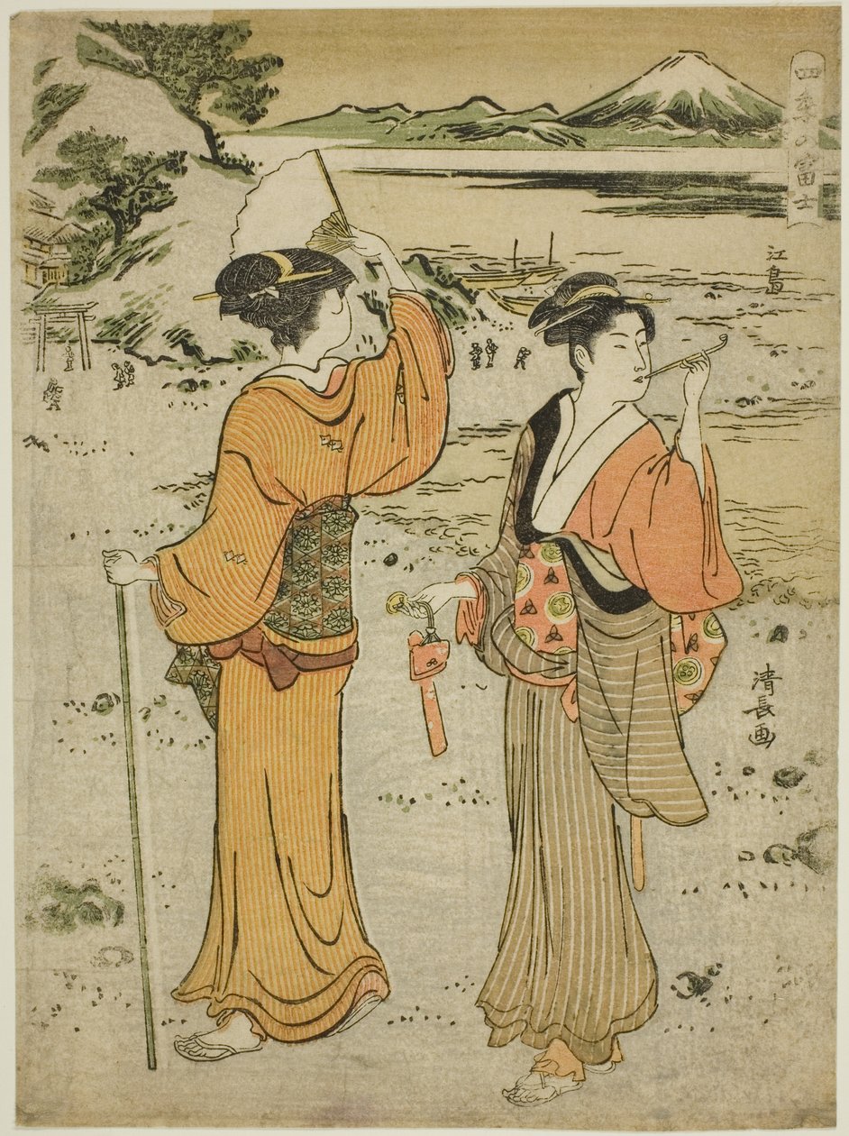 Enoshima من مسلسل "Mount Fuji in the Four Seasons (Shiki no Fuji)" بواسطة توري كيوناجا