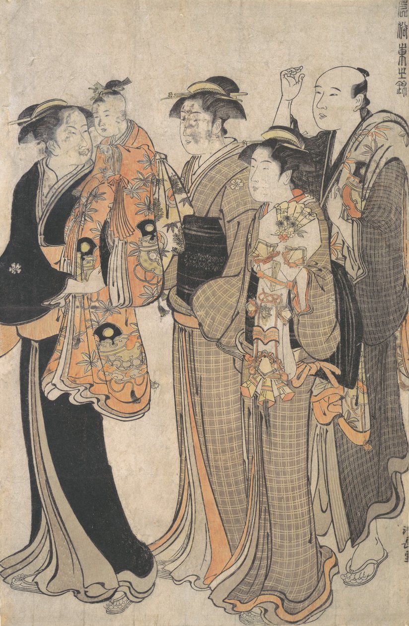 أم تحمل طفلتها إلى Miya Mairi ، كاليفورنيا. 1784. بواسطة توري كيوناجا