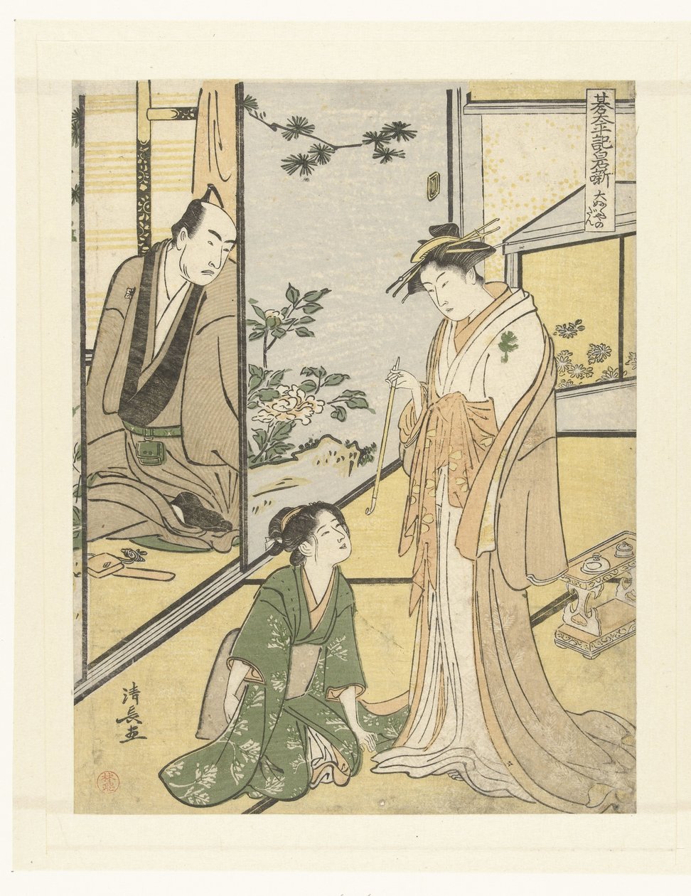 مشهد في هيت دايفوكويا هويس Daifukuya no dan (العنوان على الكائن) Het toneelstuk Shiraishibanashi (عنوان المسلسل) Gotaiheiki Shiraishibanashi (عنوان المسلسل على الكائن) بواسطة توري كيوناجا