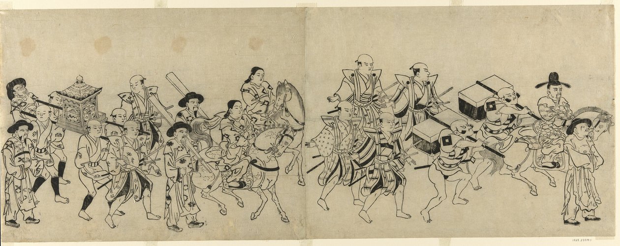 وصول السفارة الكورية في إيدو بواسطة Torii Kiyonobu I