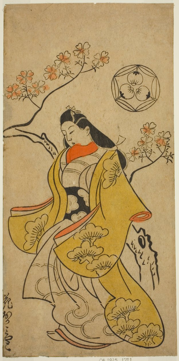 الممثلة هاناوكا مياكو بواسطة Torii Kiyonobu I