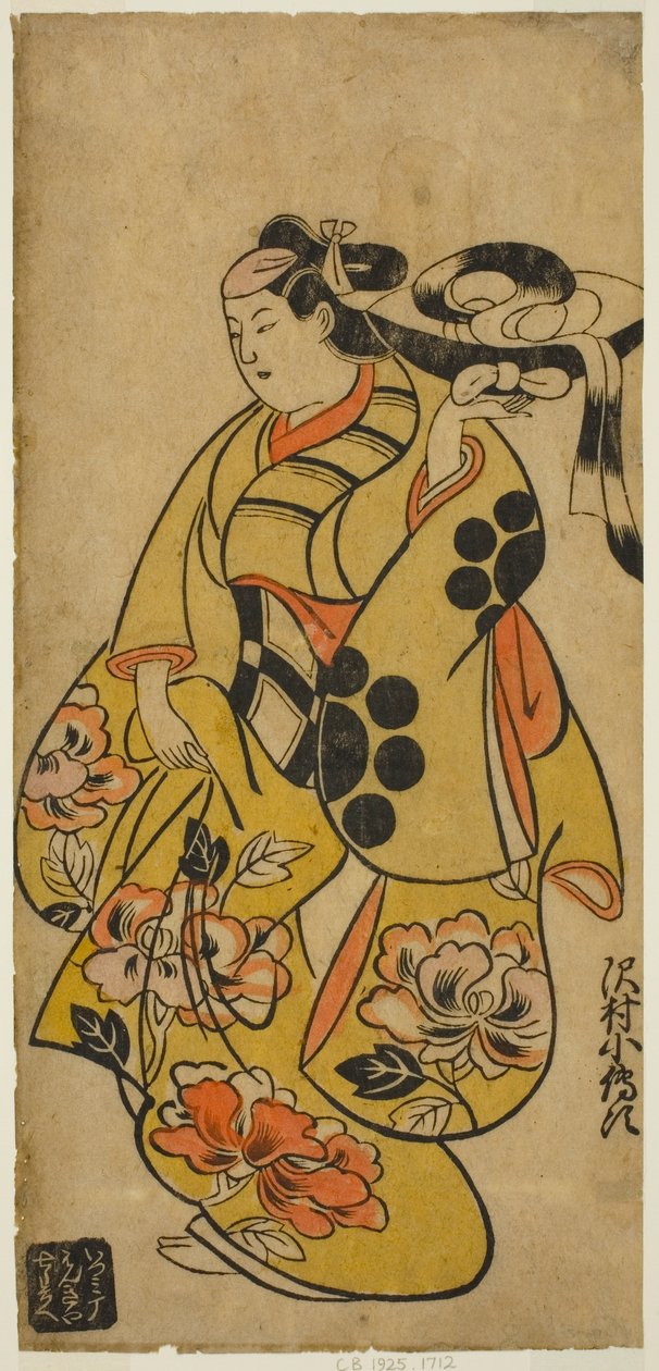 الممثل Sawamura Kodenji I بواسطة Torii Kiyonobu I